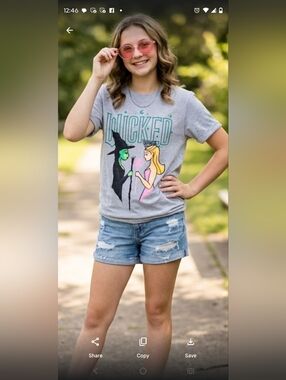 Girls' Gray 'Wicked' Graphic Tee with Green & Pink Accents
